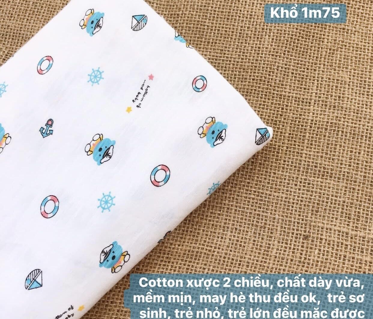 Vải cotton Hàn Quốc may đồ cho bé