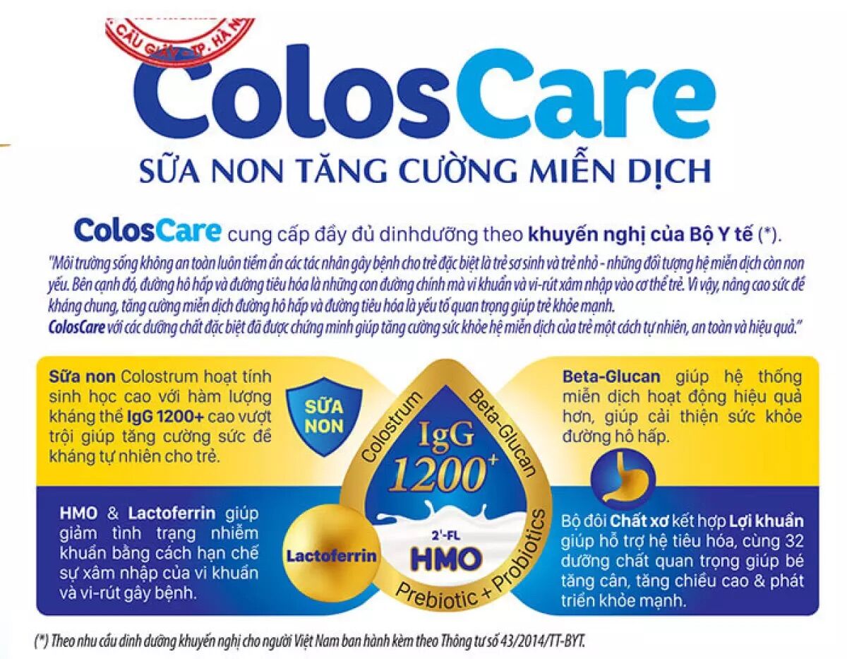 [HCM]Sữa bột coloscare số 1 / 2 800g