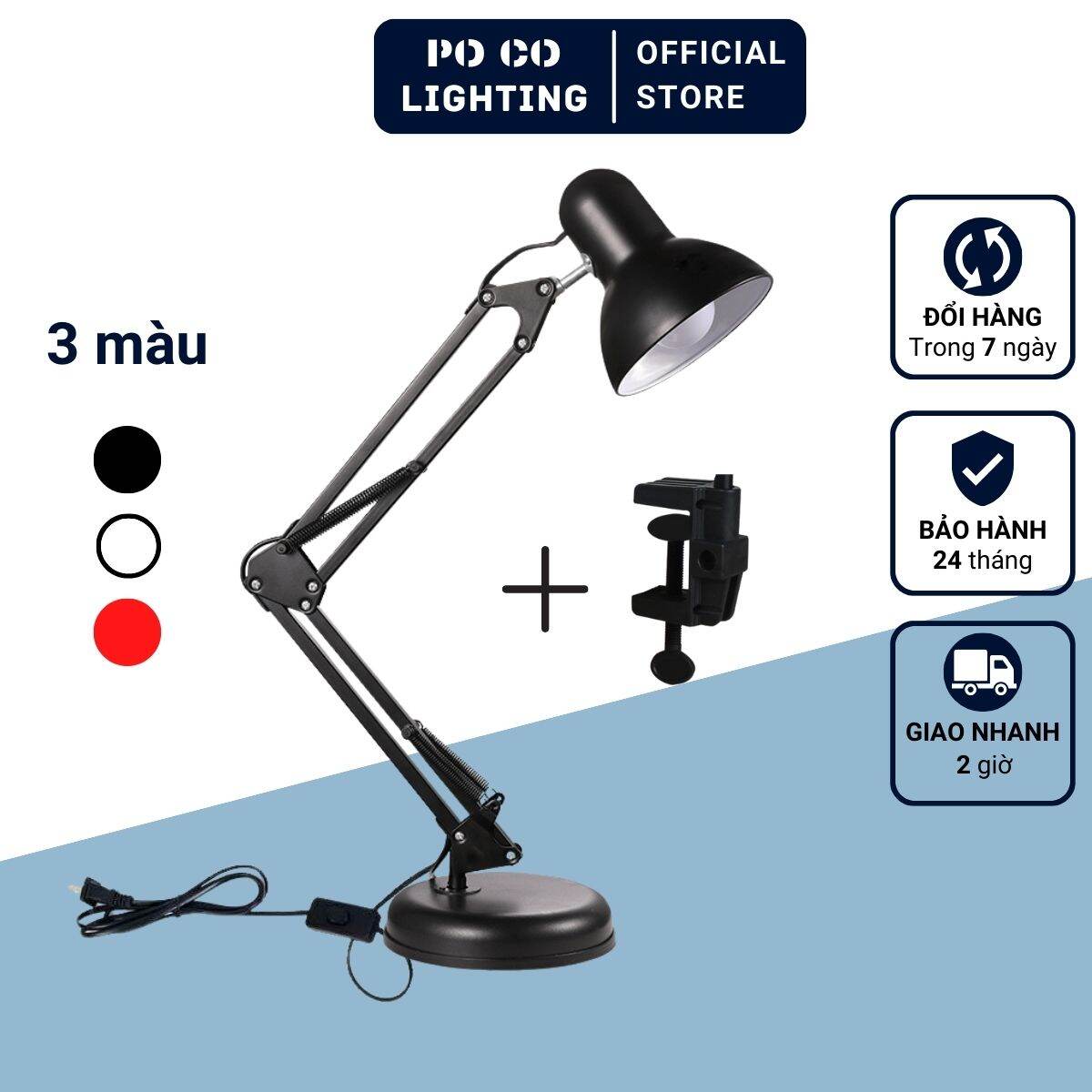 Đèn bàn học POCO PCL03 - Bóng LED Rạng Đông 7w đổi màu 3 chế độ ánh sáng - Bảo hành 2 năm 1 đổi 1