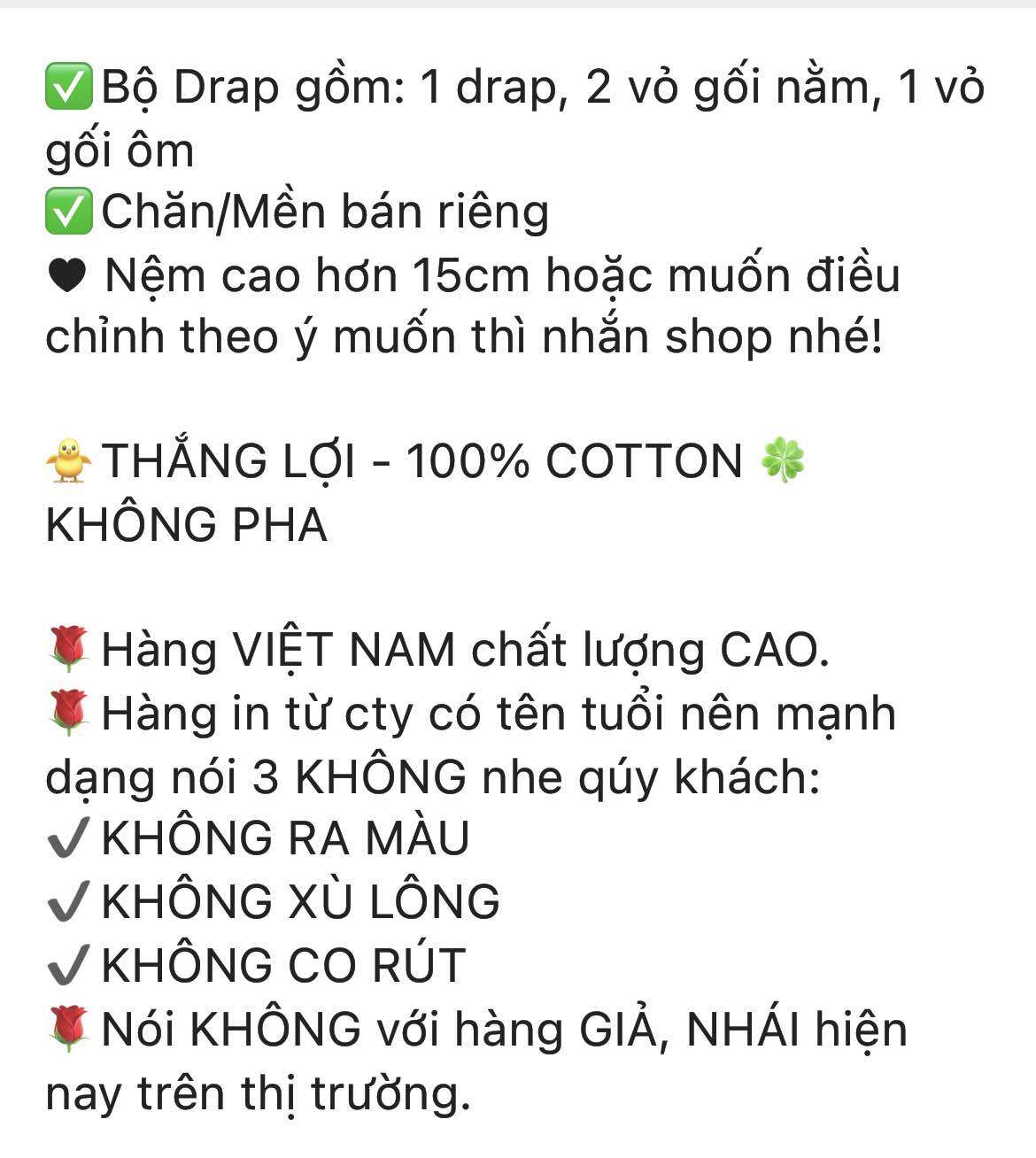[Chính Hãng TL] Bộ Ga Gối - Chăn/ Mền Cotton Thắng Lợi