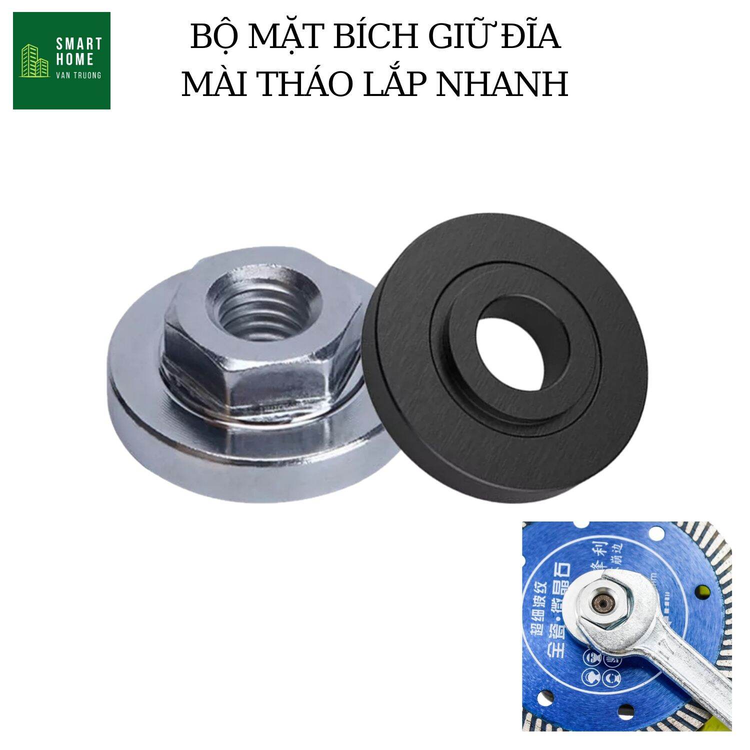 Mặt bích giữ đá mài lục giác tháo lắp nhanh bằng cờ lê