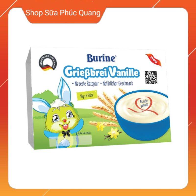 Pudding - Cháo sữa ăn dặm burine cho bé từ 6 tháng tuổi ( đủ 3 vị )
