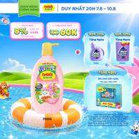 [Tặng Kèm Súng Bắn Nước] Sữa Tắm Gội cho bé Carrie Junior Hương Nho/Dưa lưới/Cherry/Mơ tây/Tinh chất sữa/Táo 700g