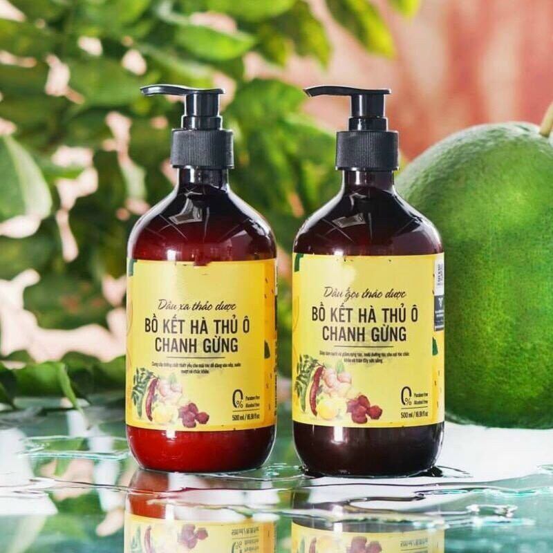 Dầu gội hà thủ ô bồ kết chanh gừng 500ml
