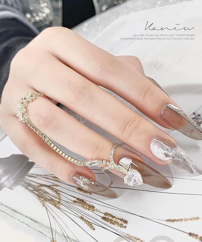 Nhẫn dây đá chụp ảnh nail