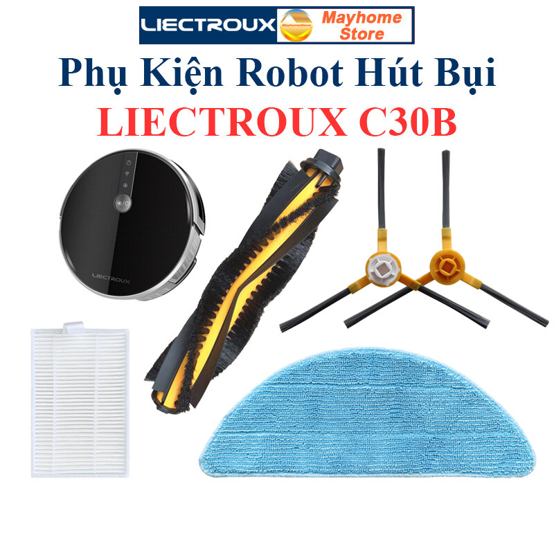 Phụ kiện robot hút bụi liectroux c30b, chổi lăn chính, khăn lau, bộ lọc bụi hepa, đôi chổi cạnh ///