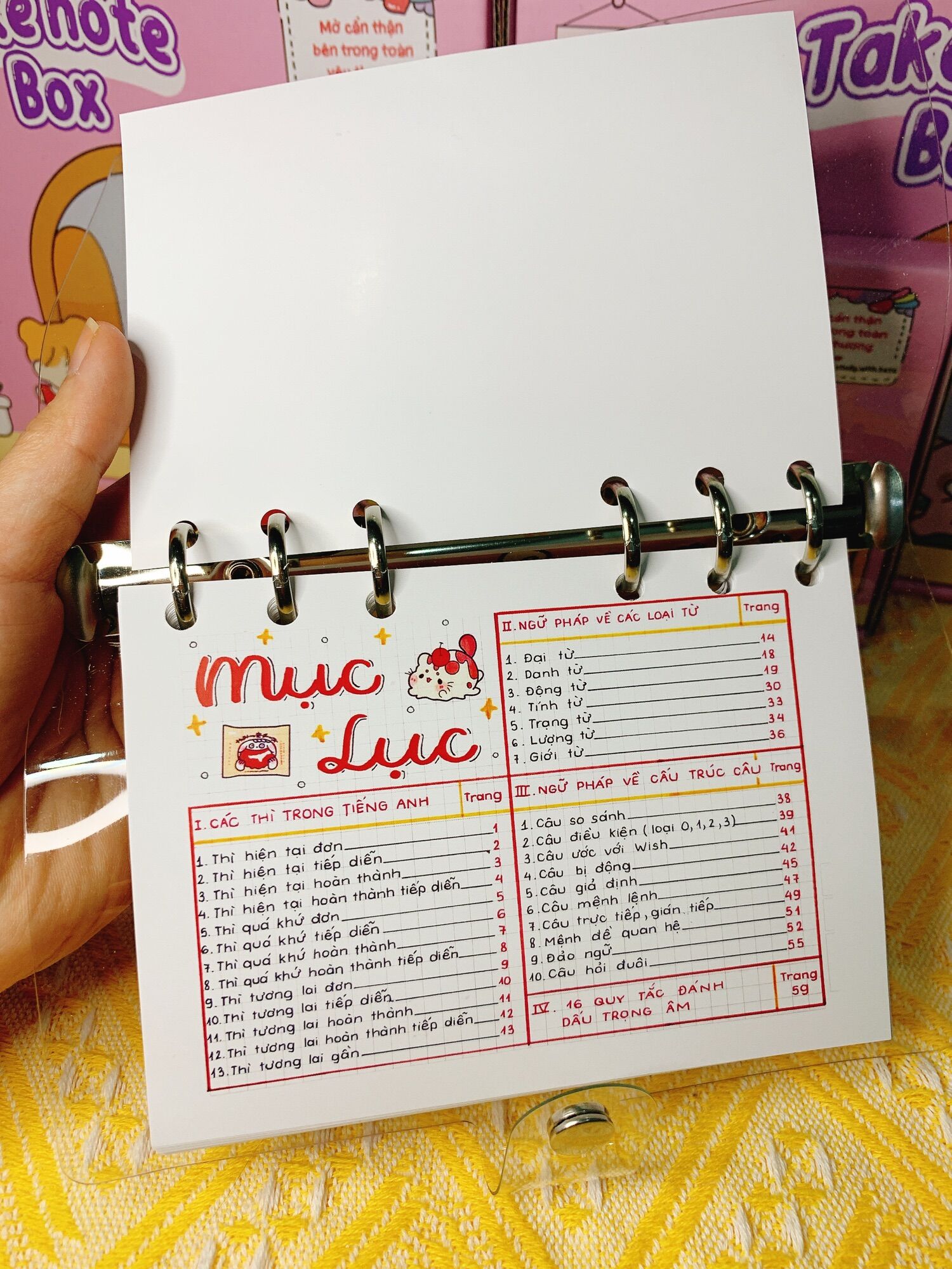 [Phiên bản đặc biệt 2023] Sổ tay binder còng sắt Tiếng Anh A6 + ruột sổ 100 tờ