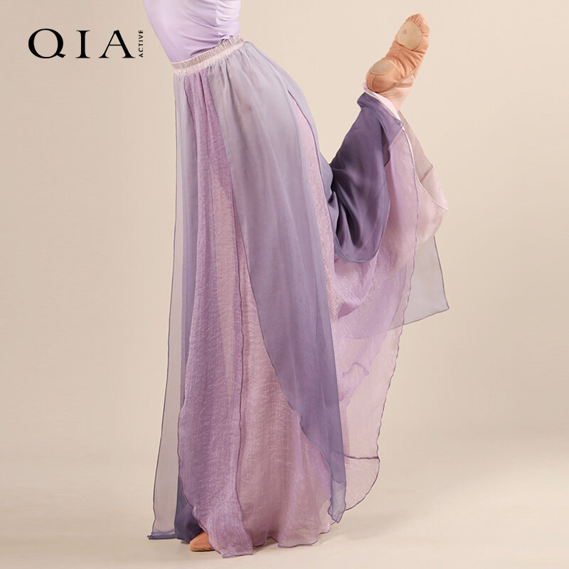 Quần váy khiêu vũ cổ điển qiya quần khiêu vũ thanh lịch sắc màu cho nữ quần luyện công nhảy hiện đại múa trung quốc trang phục biểu diễn quần dài