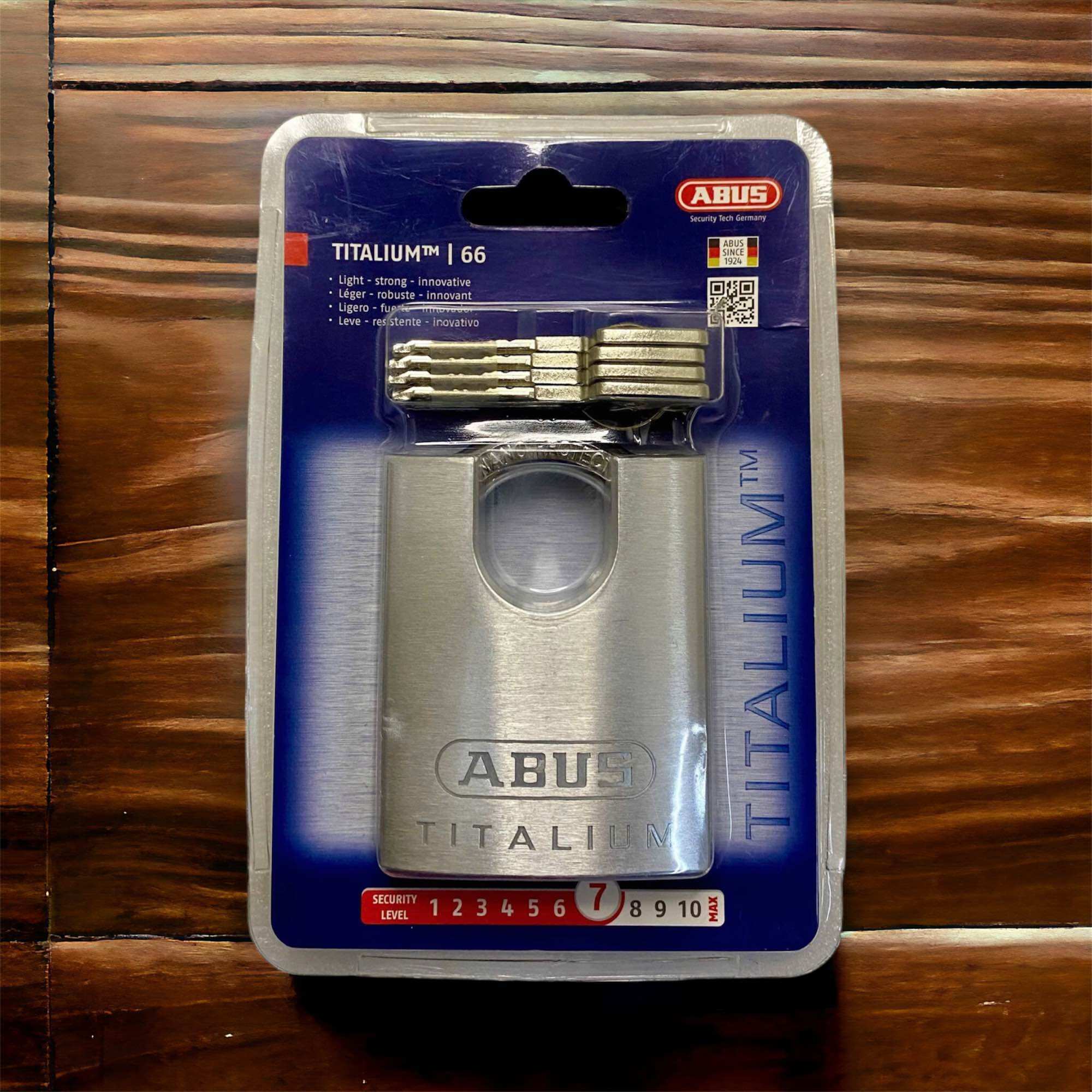 [HCM]ABUS 66CSTI/60 KHOÁ BẤM CHỐNG CẮT ABUS TITALIUM 66CSTI_60MM 4 CHÌA VI TÍNH CAO CẤP AN TOÀN