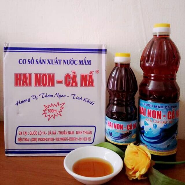 Nước mắm hai non cà ná 32 độ đạm, thùng 3 lít, hsd 2 năm kể từ ngày sản xuất