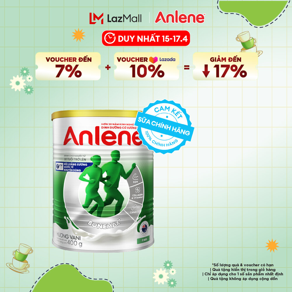 [Voucher giảm đến 26%]Sữa Bột Anlene Hương Vani 400G