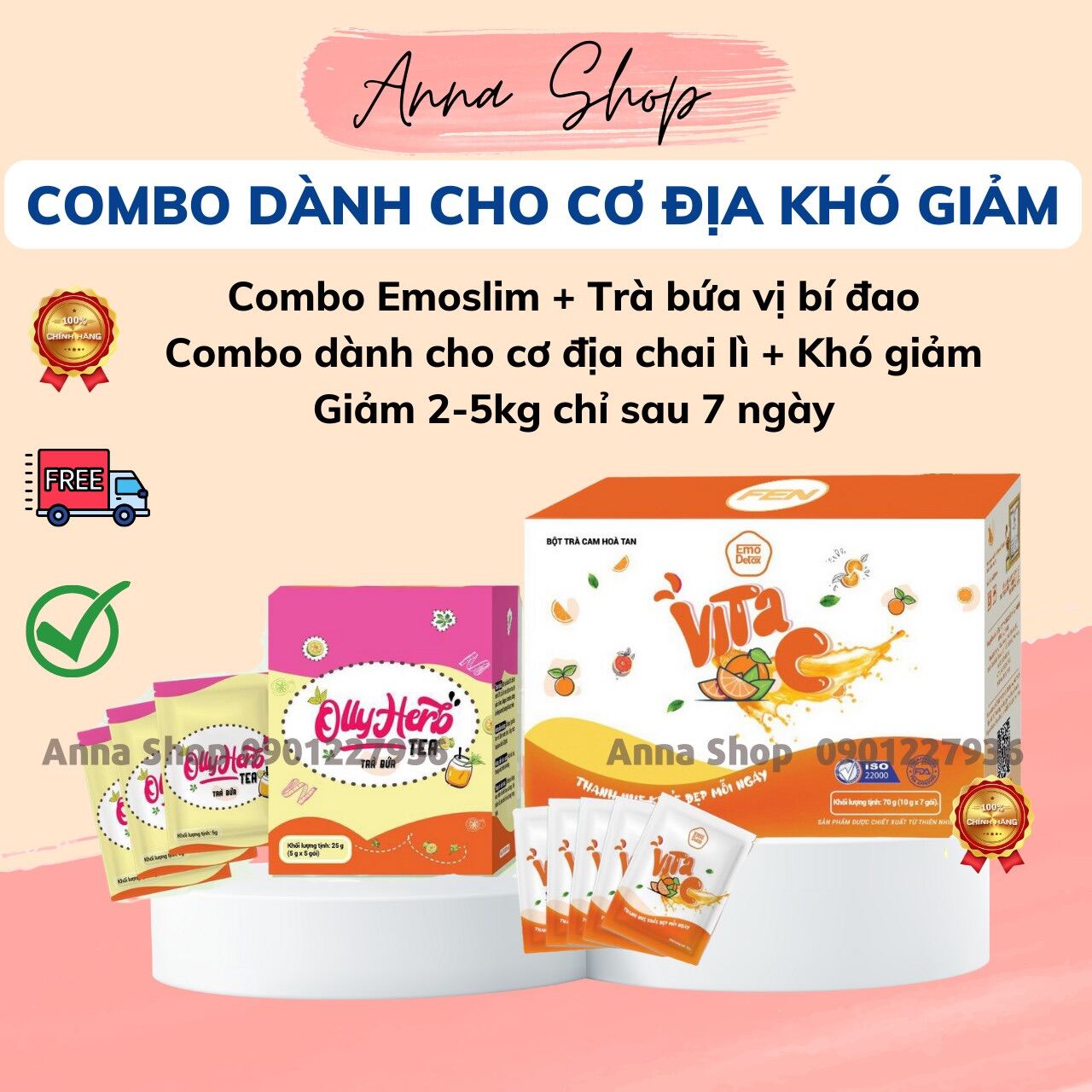 [Emoslim Chính Hãng] COMBO GIẢM CÂN EMOSLIM CẤP TỐC VỊ CAM + TRÀ BỨA/ GIẢM CÂN SIÊU HOT