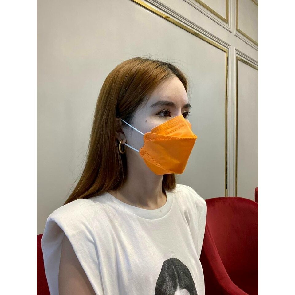 Khẩu trang y tế KF94 4D Mask màu CAM (gói 10 cái)