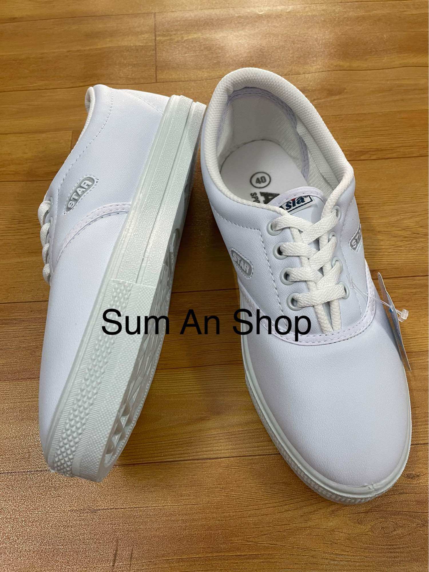 Giày thể dục da Si NAM cột da xi Trắng cột có size 44 thể thao học sinh Asia