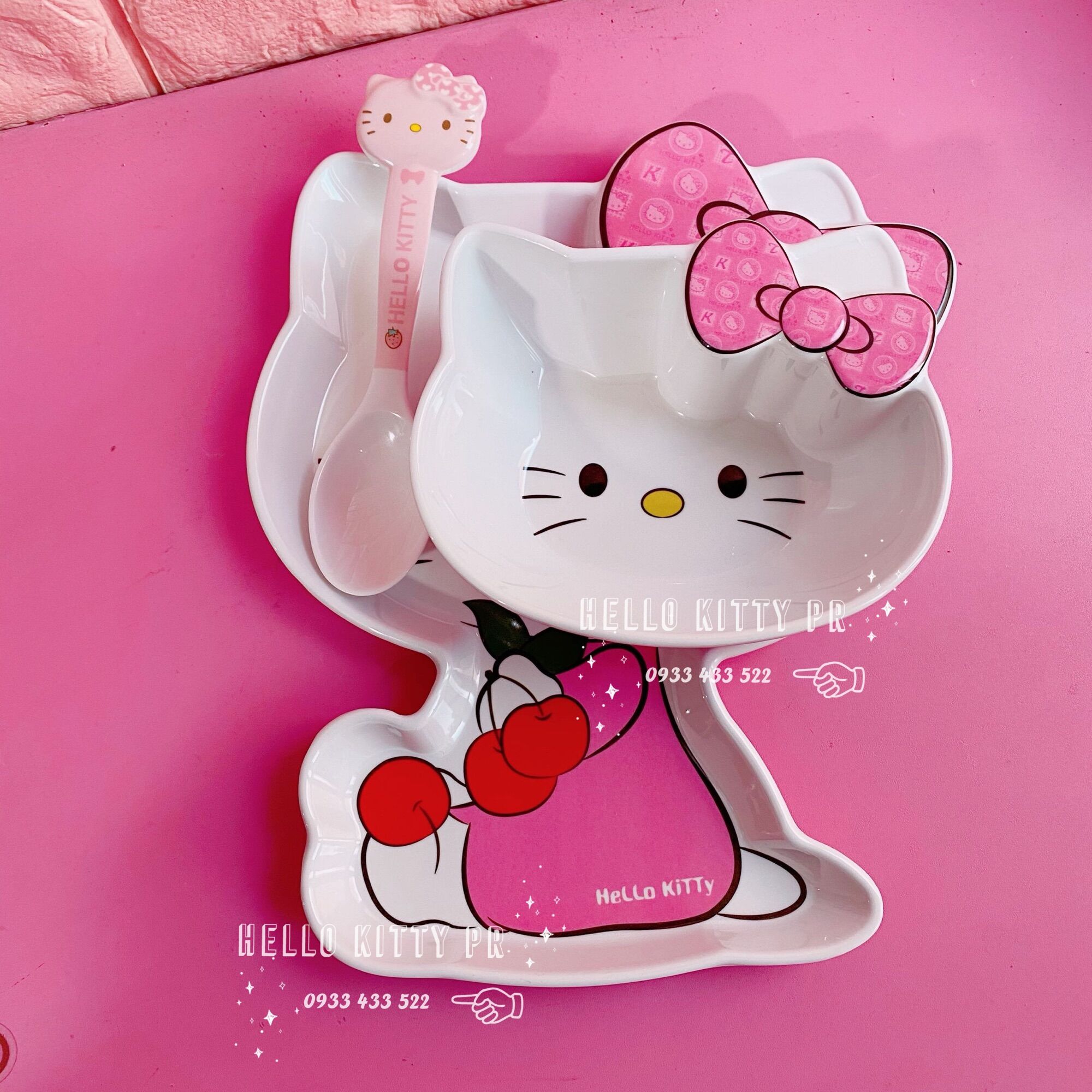 Chén dĩa 3D Hello Kitty