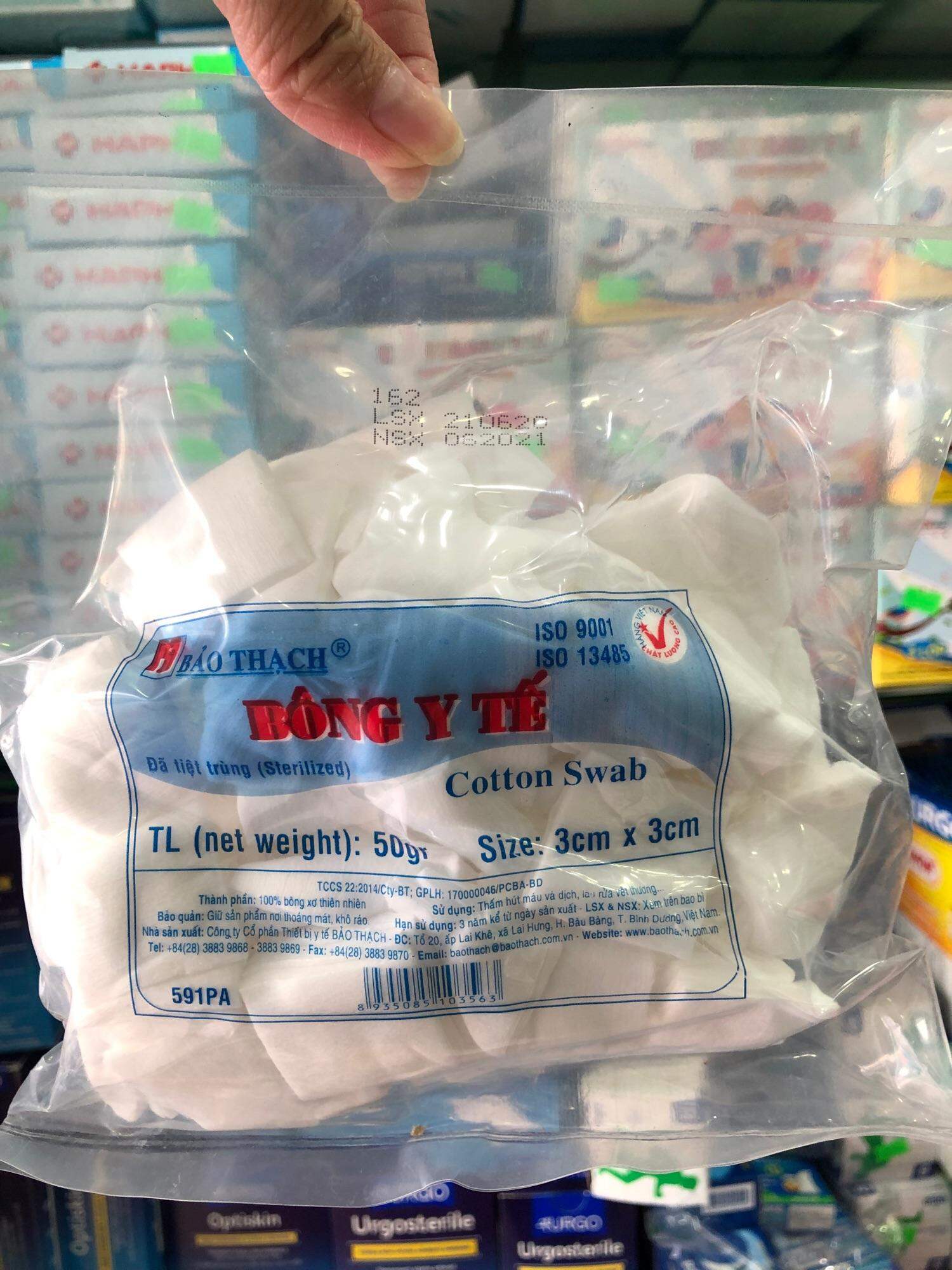 ❤️ TÚI 50gr BÔNG GÒN Y TẾ CẮT MIẾNG SẴN 50gr,bông Gòn vuông BẢO THẠCH Gòn vuông cắt miếng (Bông miếng y tế) BẢO THẠCH 50gr