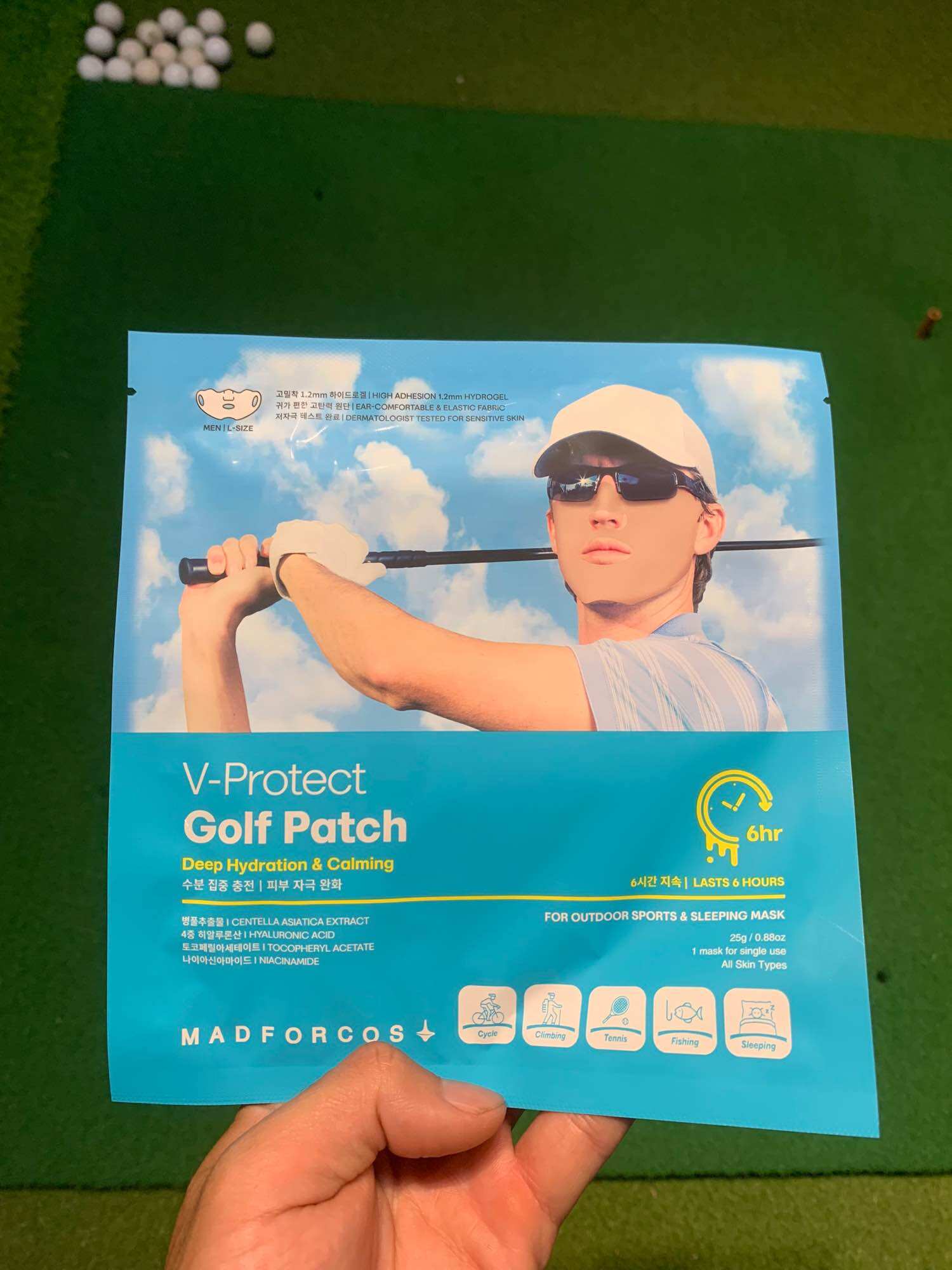 Mặt nạ golf nam nữ hàn quốc chống tia uv golf - v-protect golf patch