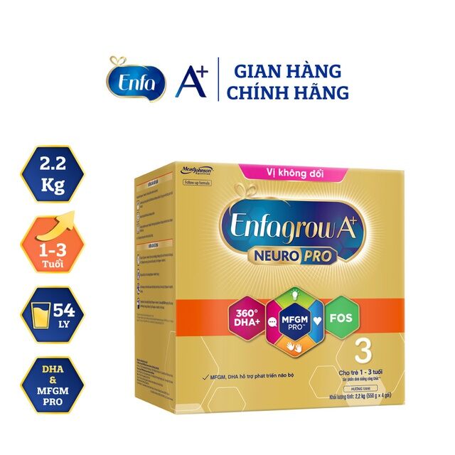Sữa bột enfagrow a+ neuropro 3 hộp giấy 2kg2 vị ko đổi date t8/2023