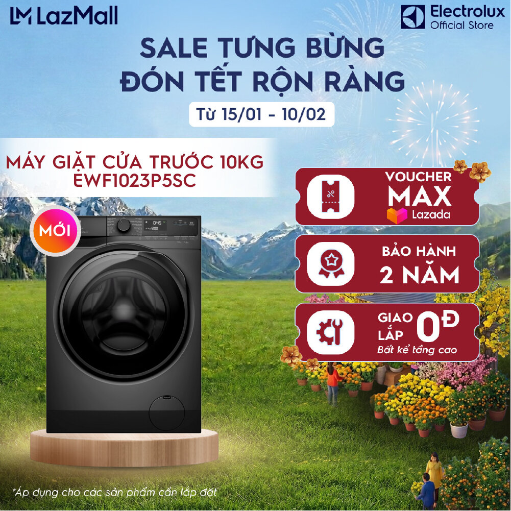 [MỚI] Máy giặt cửa ngang Electrolux 10kg UltimateCare 500 EWF1023P5SC Inverter - Free Giao lắp