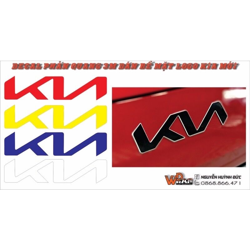 Decal dán đổi màu logo KIA Mới