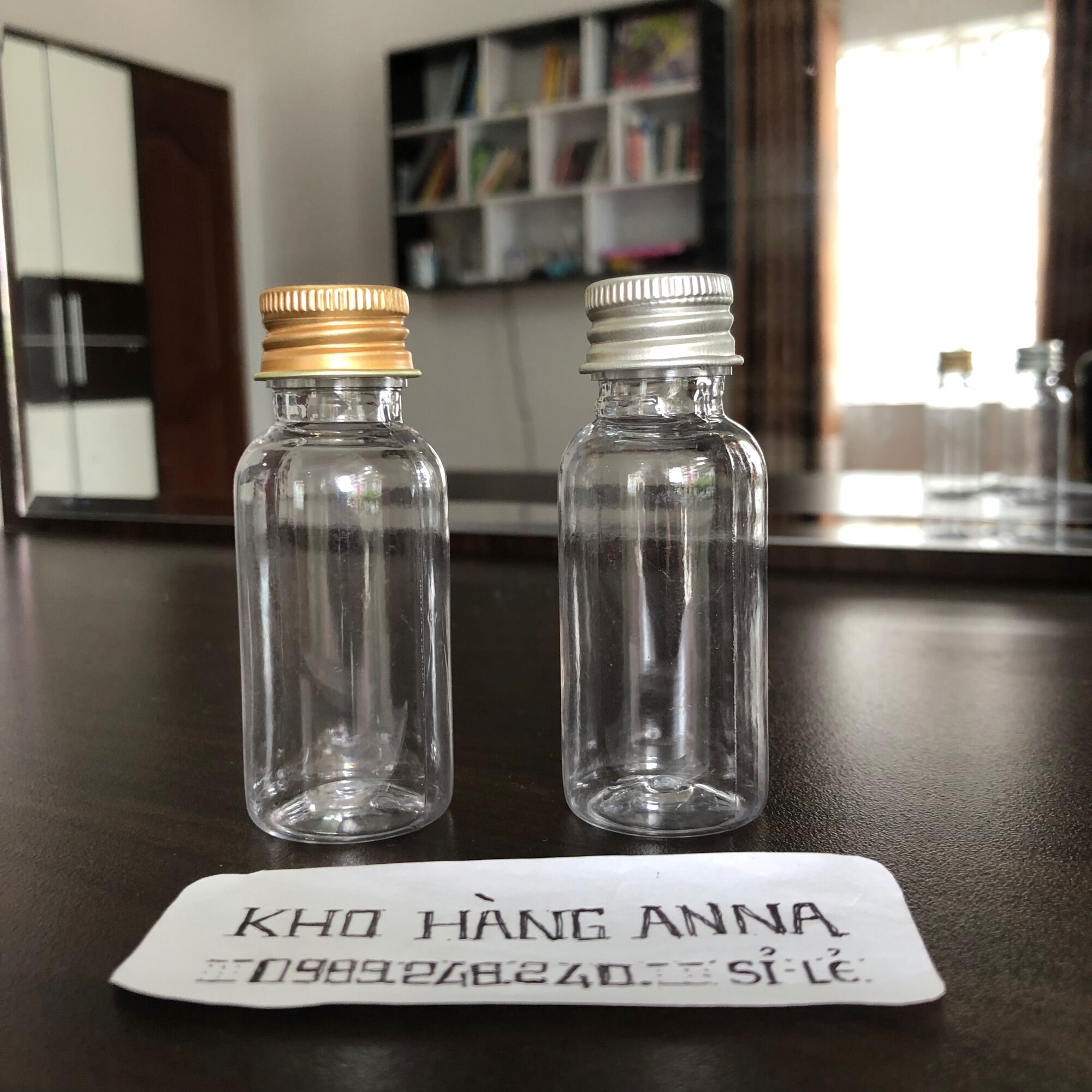 Combo 5 chai nhựa trong suốt nắp nhôm - Set 5 chai 100ml/ 50ml / 30ml/ 10ml nắp nhôm - Chai chiết Mỹ phẩm , nước rửa tay