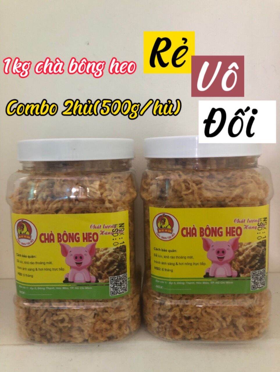 1kg chà bông heo sợi vàng