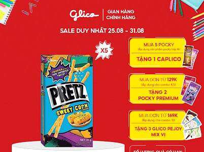 Combo 5 Hộp Bánh Que Nướng Giòn Vị Bắp Glico Pretz Sweet Corn Flavour