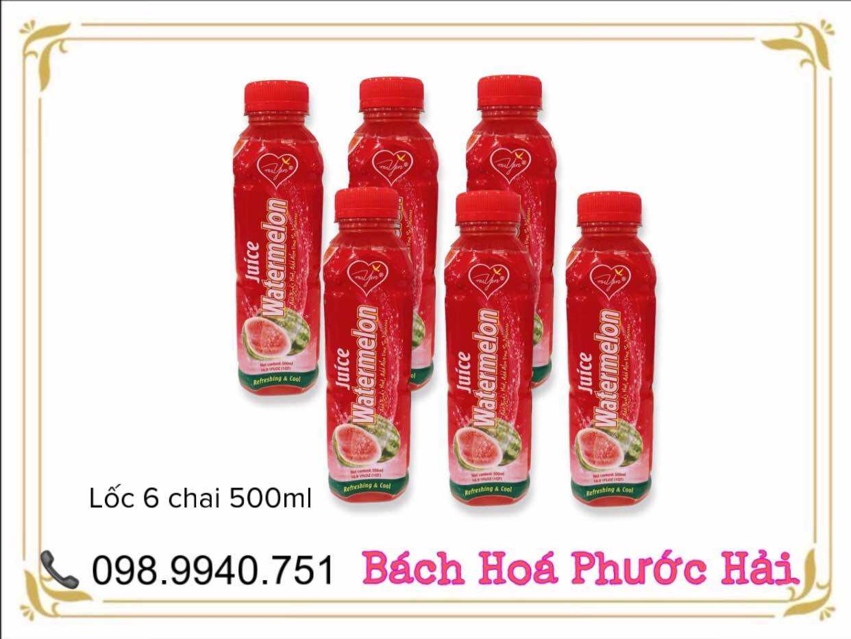 Lốc 6 chai nước ép dưa hấu 500ml