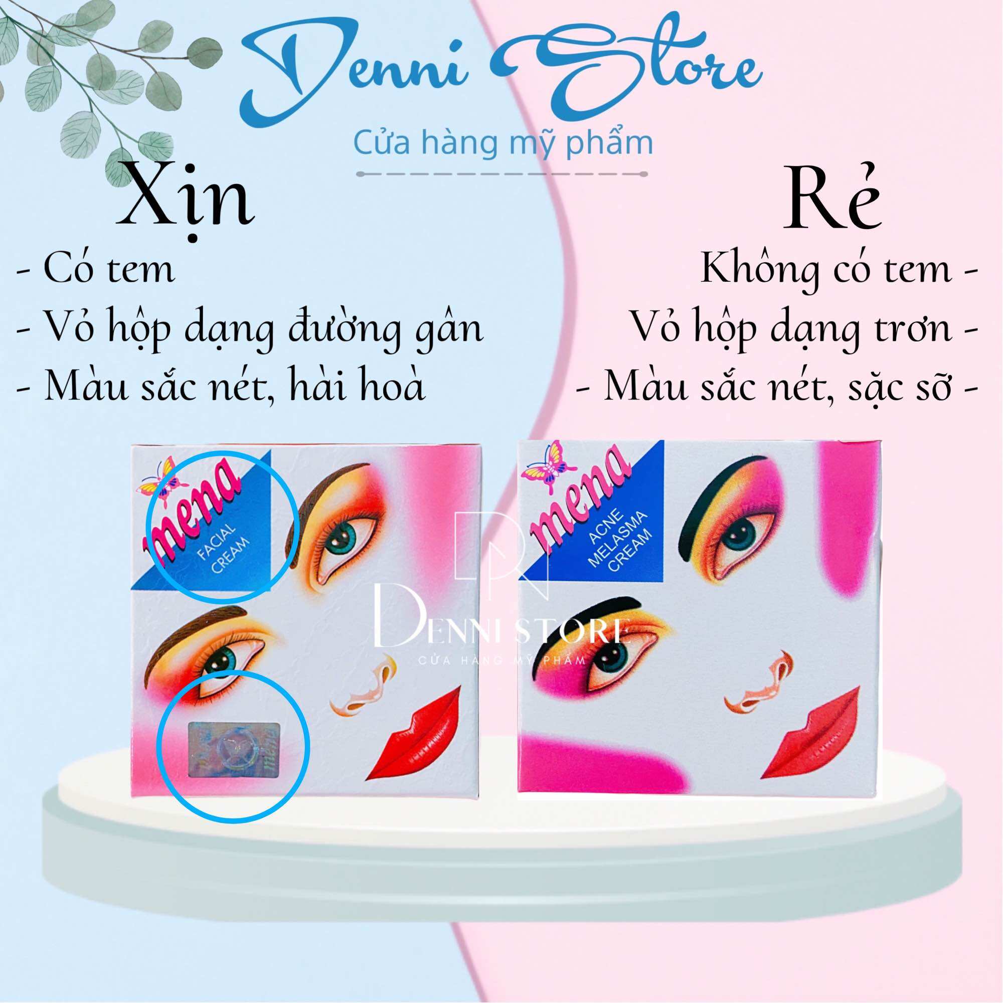 Kem Mena Hồng Thái Lan Dưỡng Trắng Da Và Khử Thâm Da 3g - Mena For Acne Melasma Cream Thailand - mỹ phẩm Denni