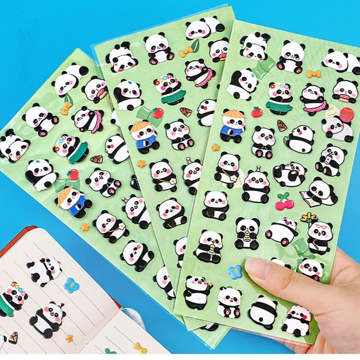 Hình dán sticker 3D gấu trúc panda (1 tấm)