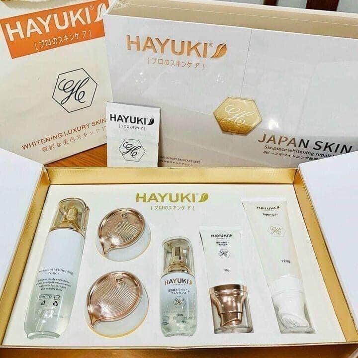[Freeship+Quà] Bộ Sản Phẩm Dưỡng Da -HAYUKI LUXURY NHẬT BẢN Bộ 6 Món Cao Cấp Làm Trắng - Phục Hồi - Tái Tạo Da