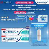 Bộ 2 Kem đánh răng SENSODYNE Deep Clean 100g giúp giảm ê buốt hiệu quả, sạch sâu cho hơi thở thơm mát