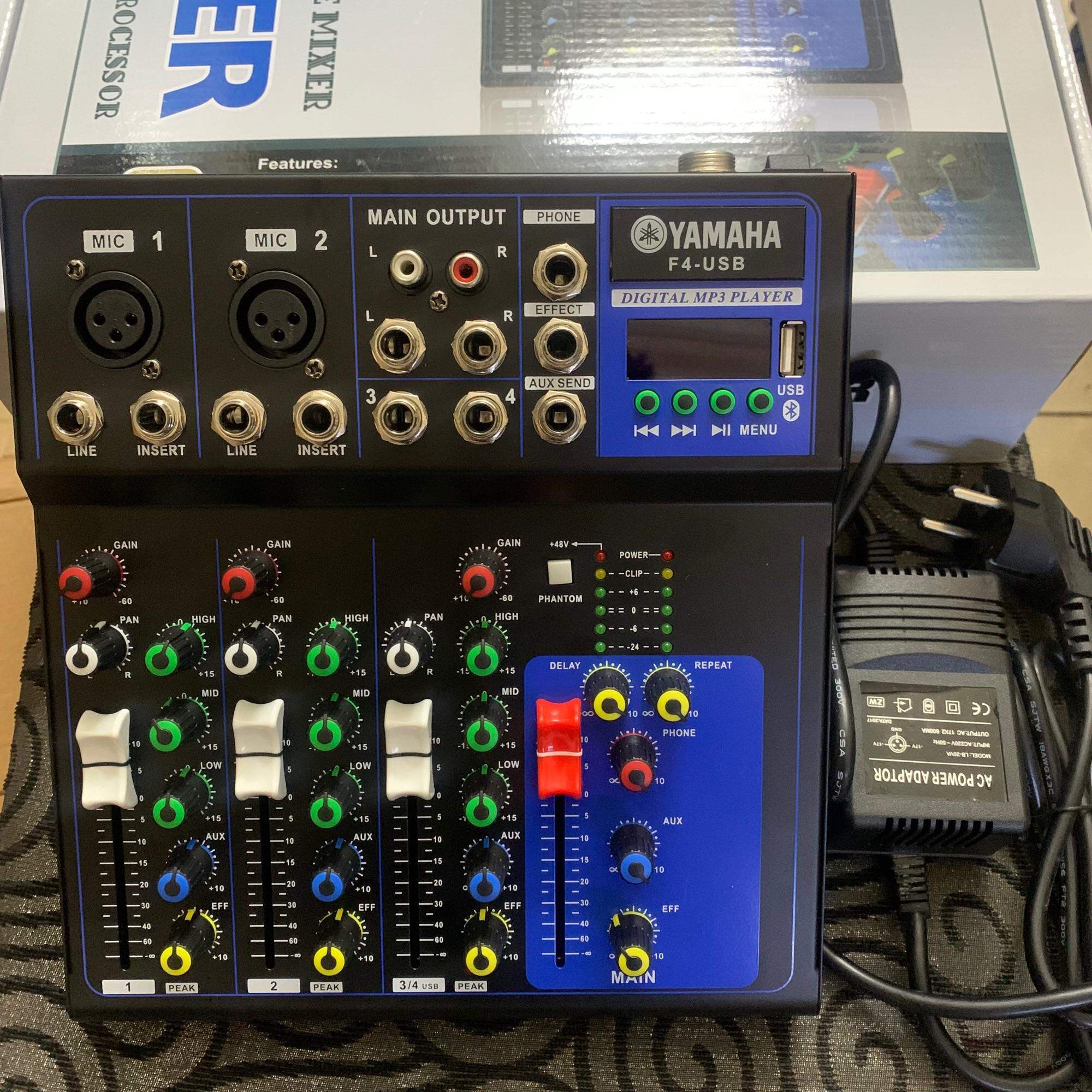 Bàn Trộn Âm Thanh Mixer F4 2021 Có Màn Hình Và Bluetooth mới nhất bh 12 tháng