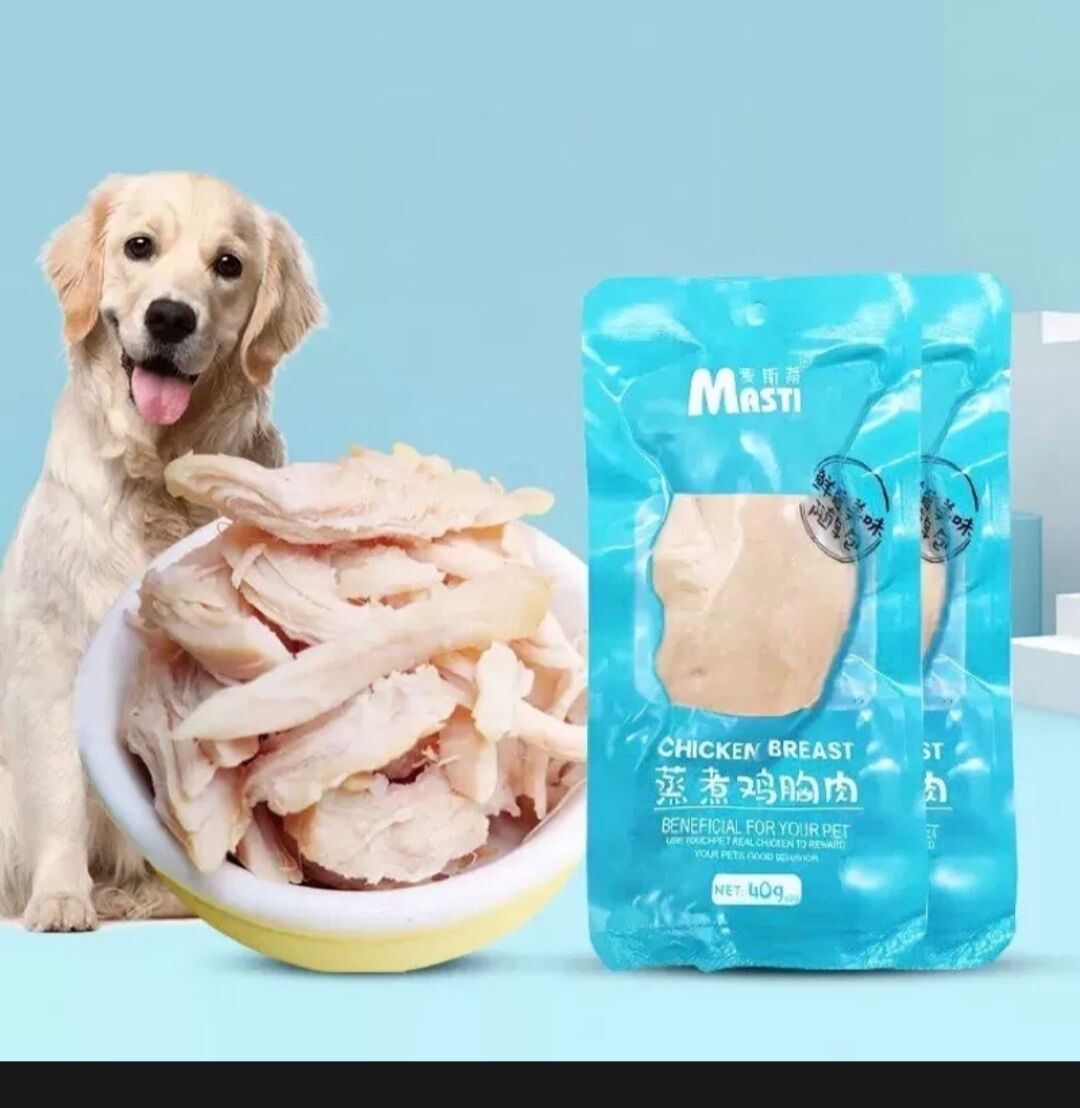 Ức gà hấp sẵn cho chó - mèo 40gram