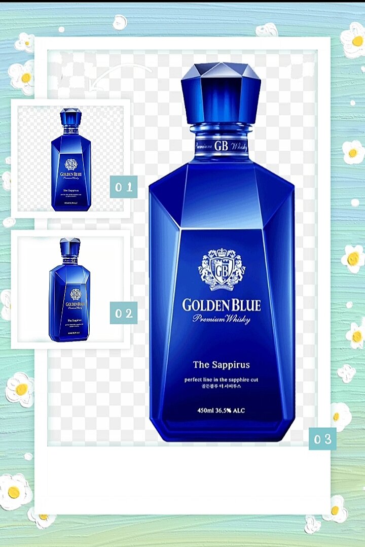 Vỏ Chai Ruợu Ngoại Golden Blue Cao Cấp Xuất Xứ Hàn Quốc Màu Xanh Dương Cực Đẹp.Chai Rỗng Không Có Chất Lỏng Bên Trong.