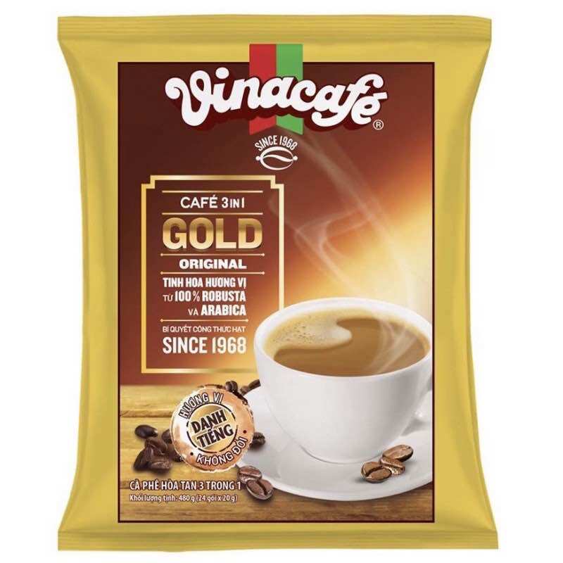 Cà phê sữa VinaCafe Gold Original 480g ( 24 gói x 20g )