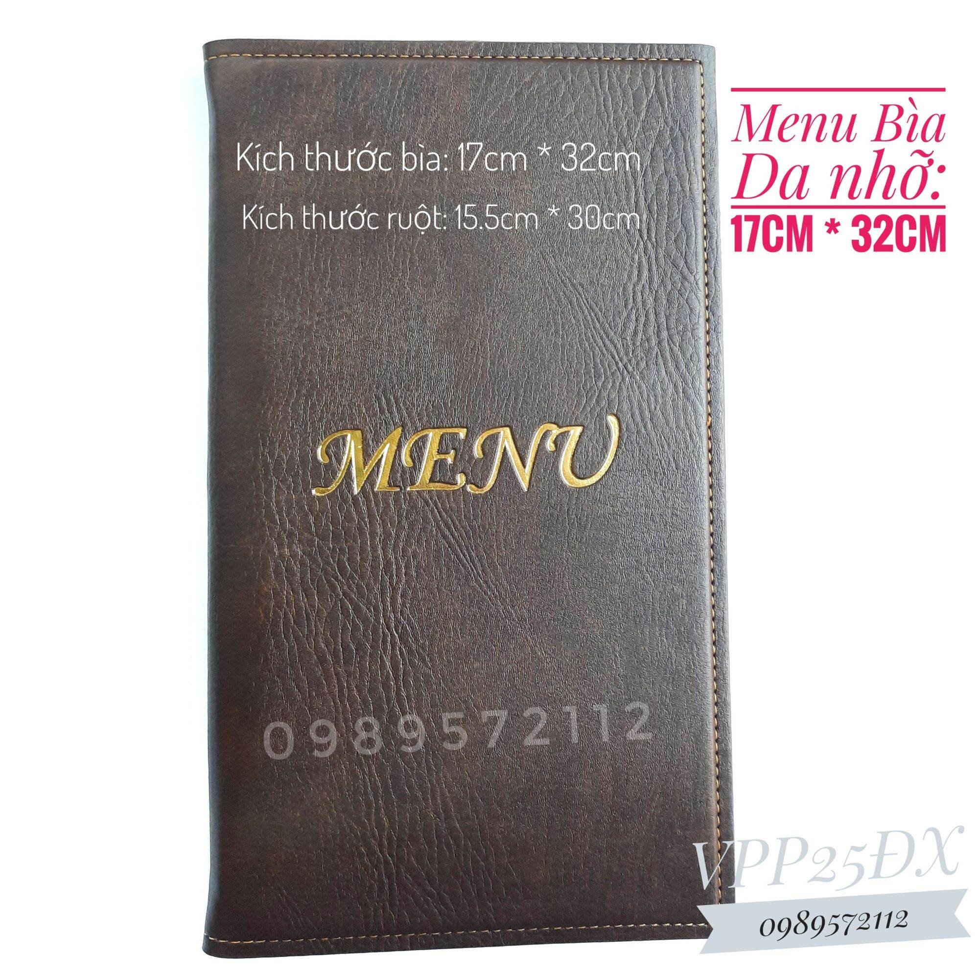 menu bìa da kích thước 17-32cm
