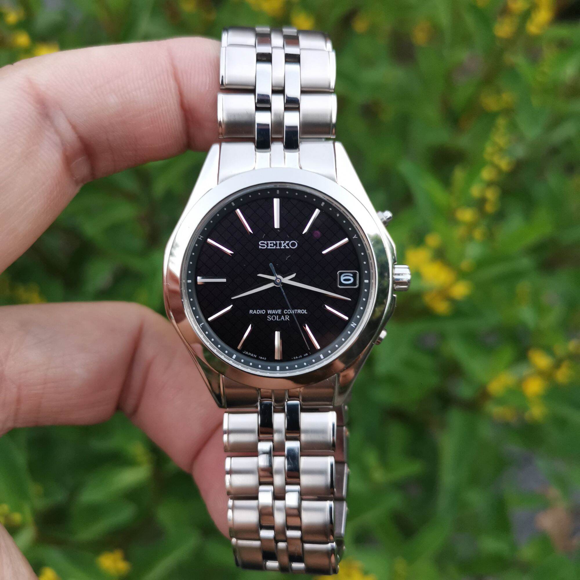 Đồng hồ nam si nhật ✨ seiko solar - radio wave control 💞 titanium - 7b42 - 0ae0✨ kính sapphire ✨chống nước 100 mét . size 38 mm . size dây 18.5 cm ✨ n.168