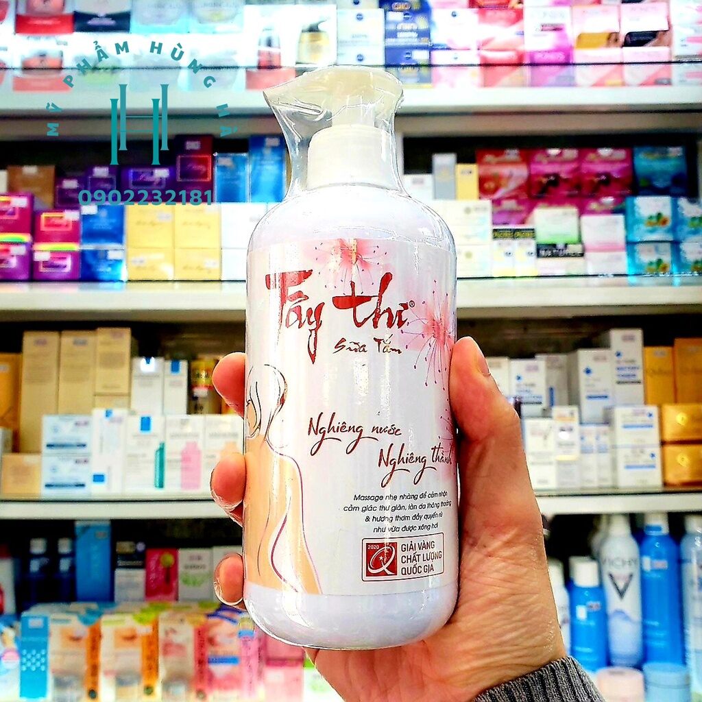 Sữa tắm Tây Thi, chiết xuất hoa anh đào, bí đao, nhân sâm, trầu không, hỗ trợ cải thiện viêm da, mềm mịn da 480ml