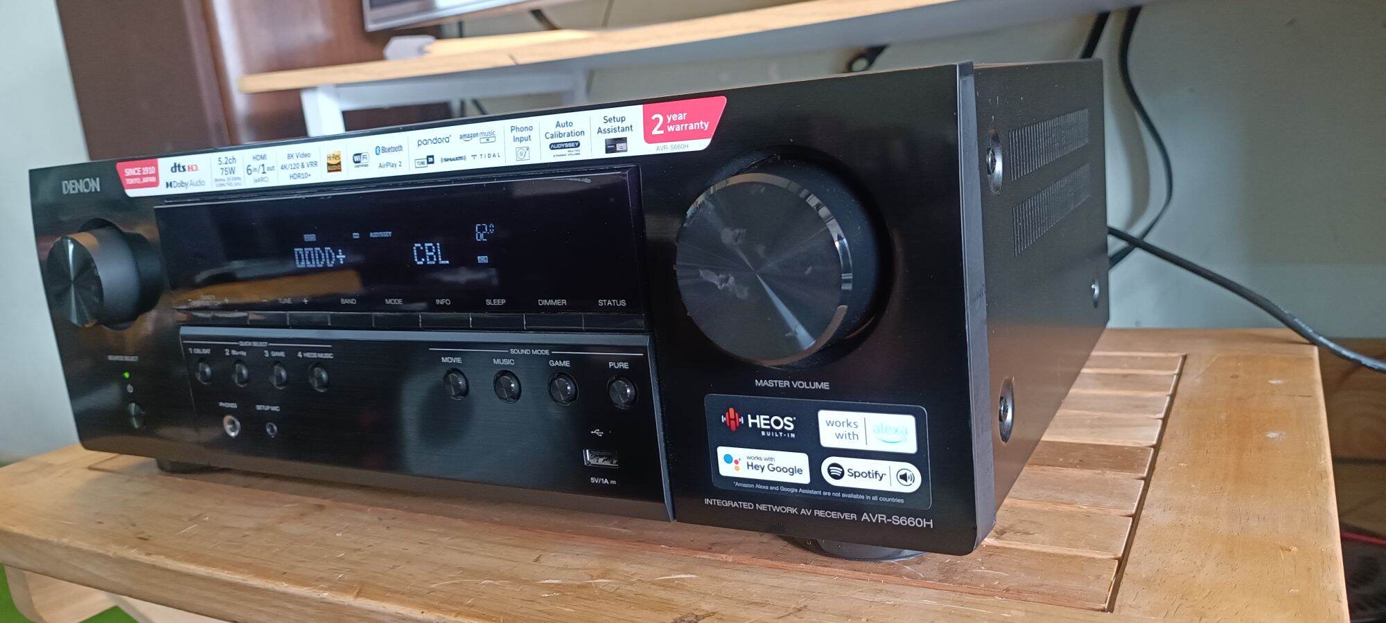 Ampli denon s660h hdmi 8k hdr10+ có wifi, bluetooth, dsd