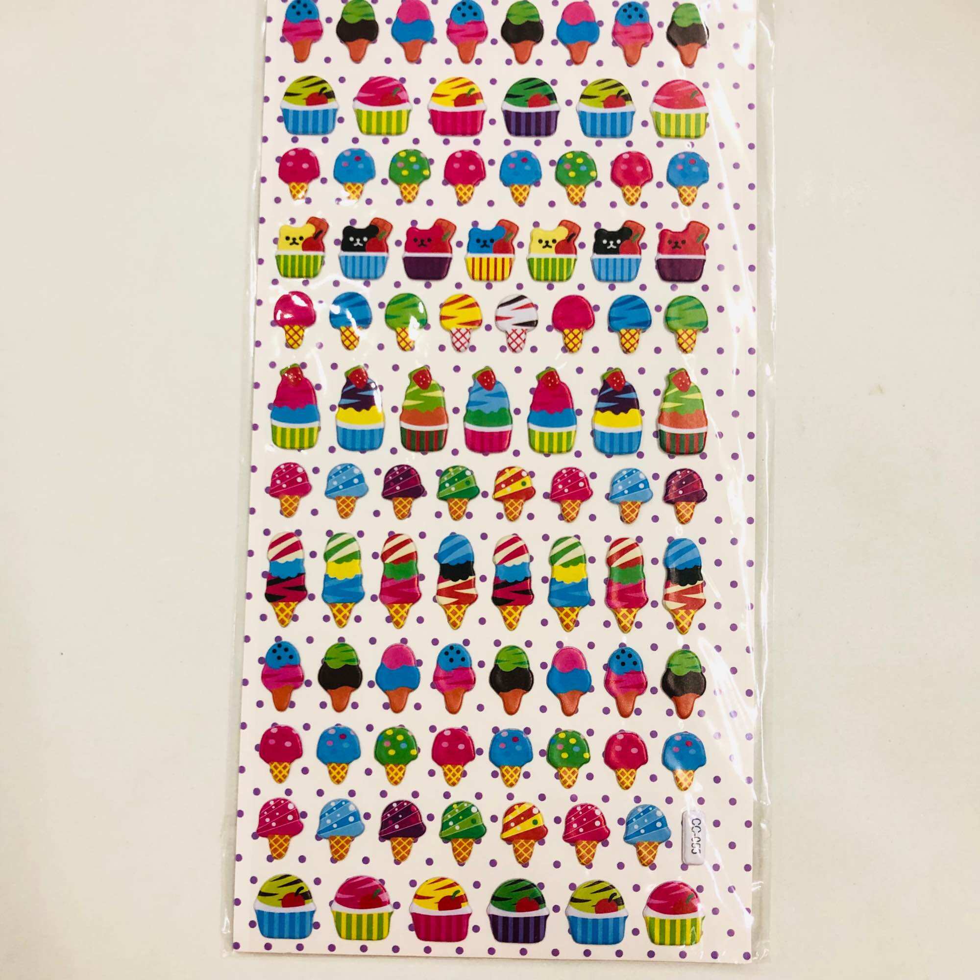 Vỉ 100 Sticker nổi 3D mini, Sticker trang trí siêu cute