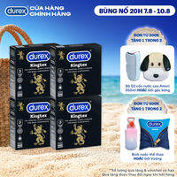 Bộ 4 hộp bao cao su Durex Kingtex ôm sát, bôi trơn (size 49mm, 3 bao/hộp)
