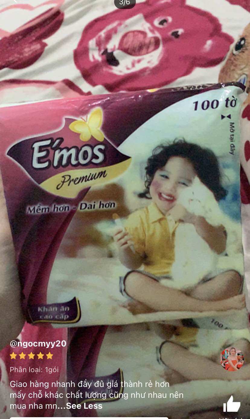 ☄️Khăn Giấy Vuông Emos mịn, Loại Dày (100 tờ/ Gói)