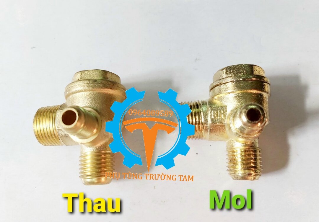 Van 1 chiều máy nén khí không dầu ren ngoài 10 x 17 x 21 mm