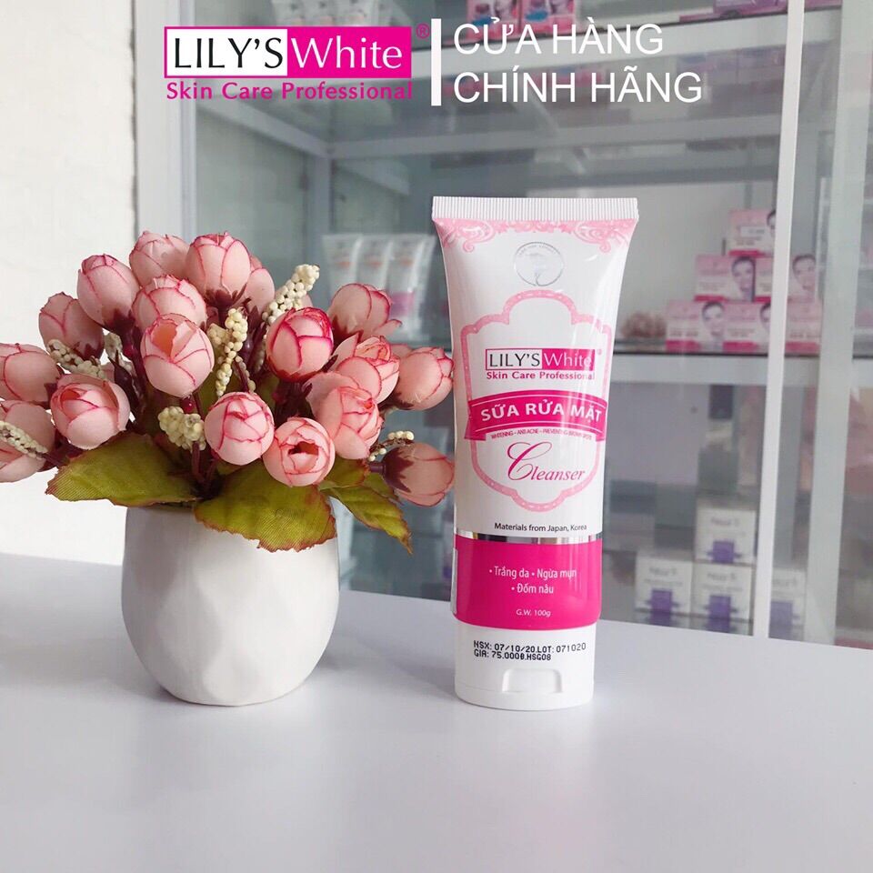 Sữa rửa mặt ngừa mụn mờ đốm nâu lily’s white