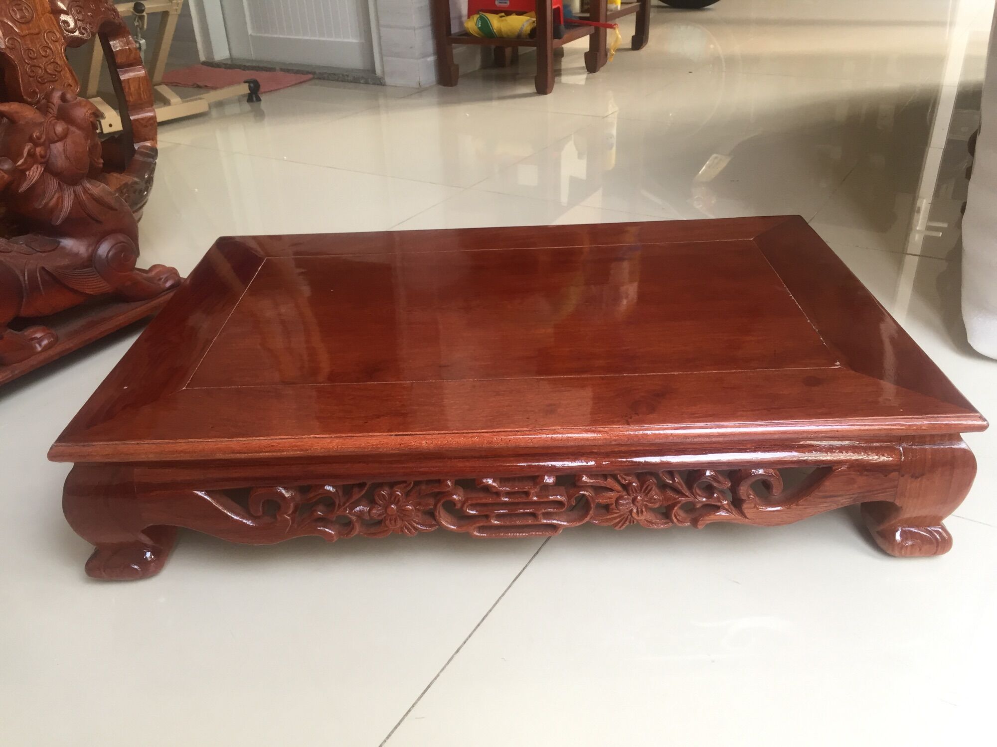 [HCM]Bàn osin gỗ hương kích thước ngang 70cm x sâu 45cm x cao 16cm mặt nguyên miếng không ghép thích hợp nối dài bàn thờ thần tài kê vật dụng làm bàn ăn