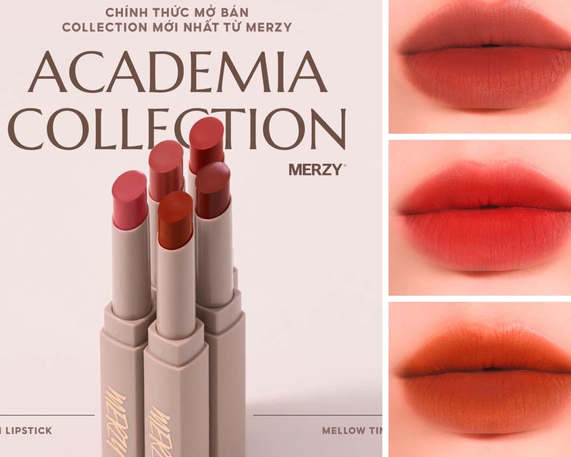 Son thỏi lì, bền màu Merzy Academia Cotton Lipstick 1.8g