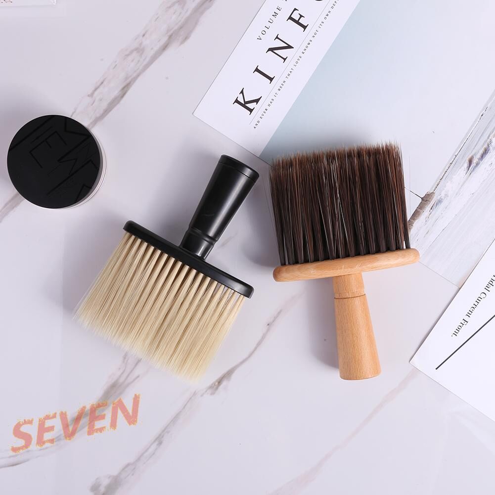Chổi Phủi Tóc Barber Cán Gỗ Loại Tốt, Cây Phủi Tóc Lông Mềm Phủi Siêu Sạch Tóc. (Ảnh thật)