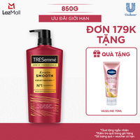 Dầu Gội TRESemmé Keratin Smooth Keratinbond+ 850g Cho Tóc Khô Xơ Rối Vào Nếp Suôn Mượt
