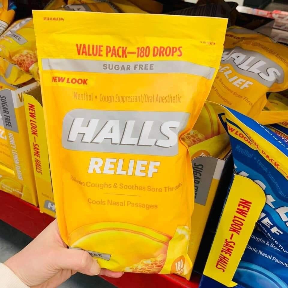 Kẹo halls 180 viên hàng mỹ